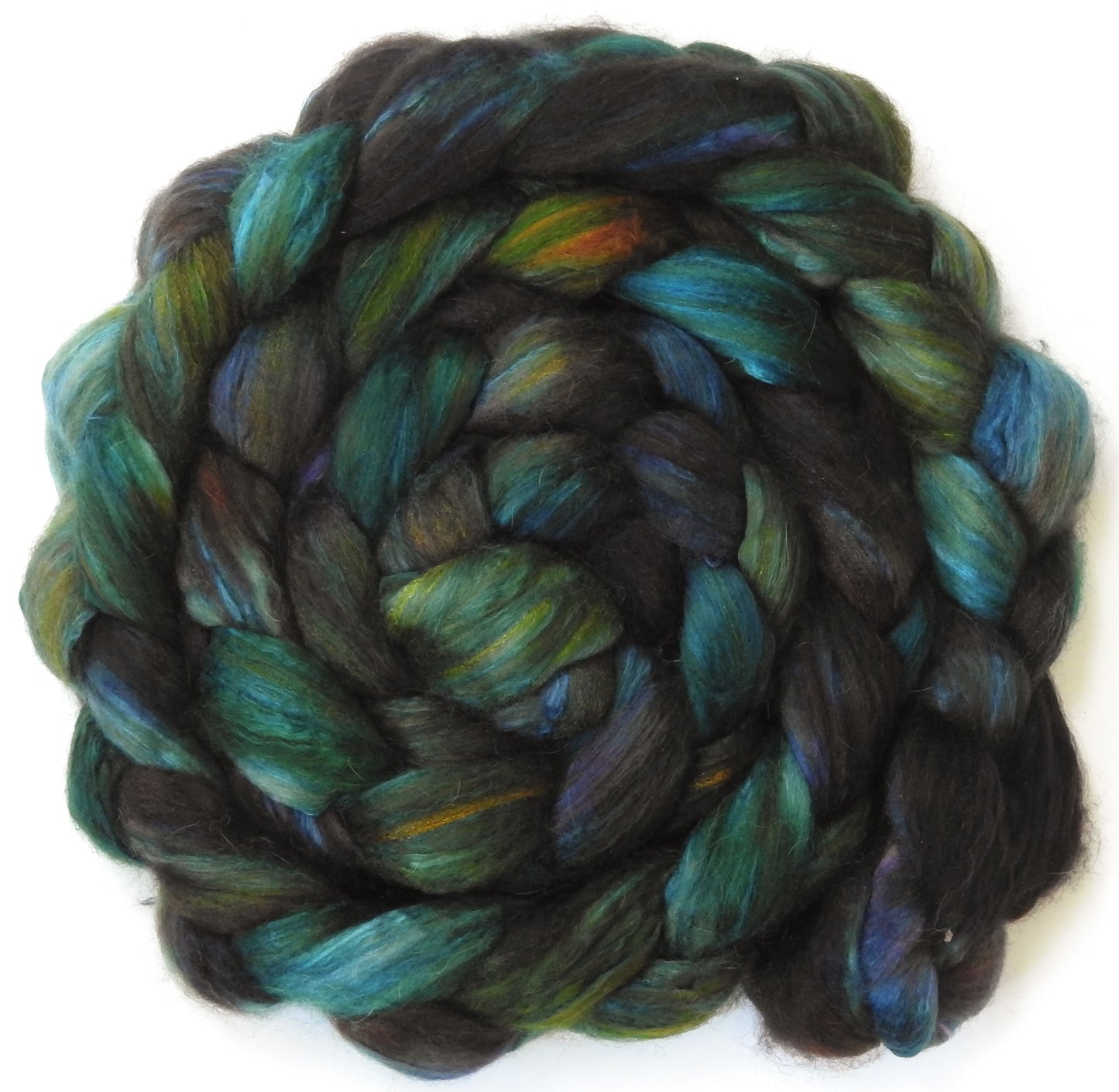 Entish (5.7 oz) -Fusion Series- Batt in a Braid #5 - Merino/ Camel/ silk/ faux cashmere/ firestar (25/25/25/12/12)