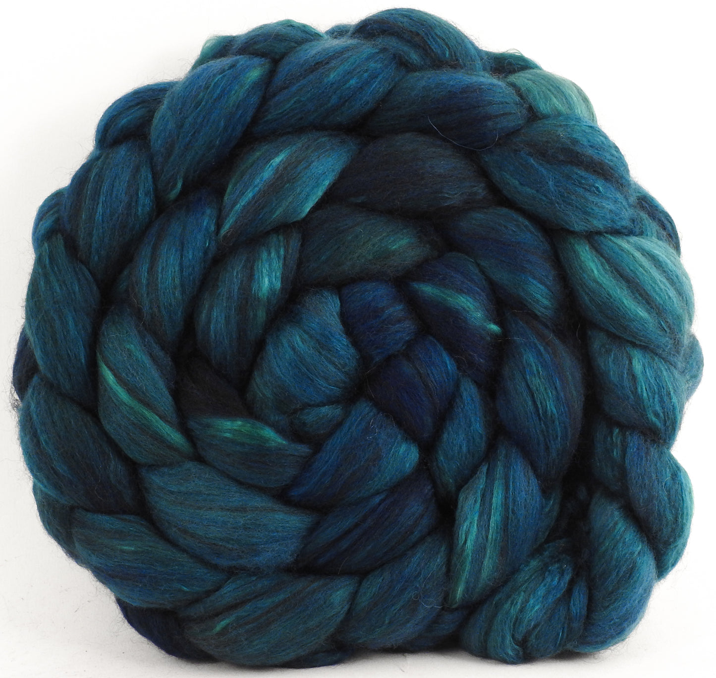 Maelstrom - Batt in a Braid #9 - Superfine Merino/ Mulberry Silk / Black Alpaca (50/40/10)