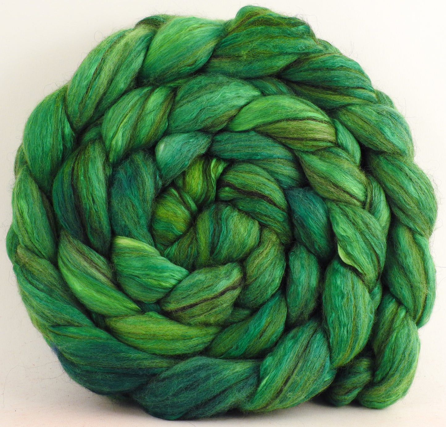 Iguana (5.2 oz) - Batt in a Braid #9 - Superfine Merino/ Mulberry Silk / Black Alpaca (50/40/10)