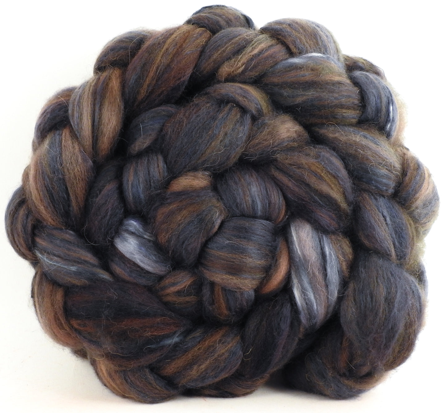 Espresso - Batt in a Braid #5 - Merino/ Camel/ silk/ faux cashmere/ firestar (25/25/25/12/12)