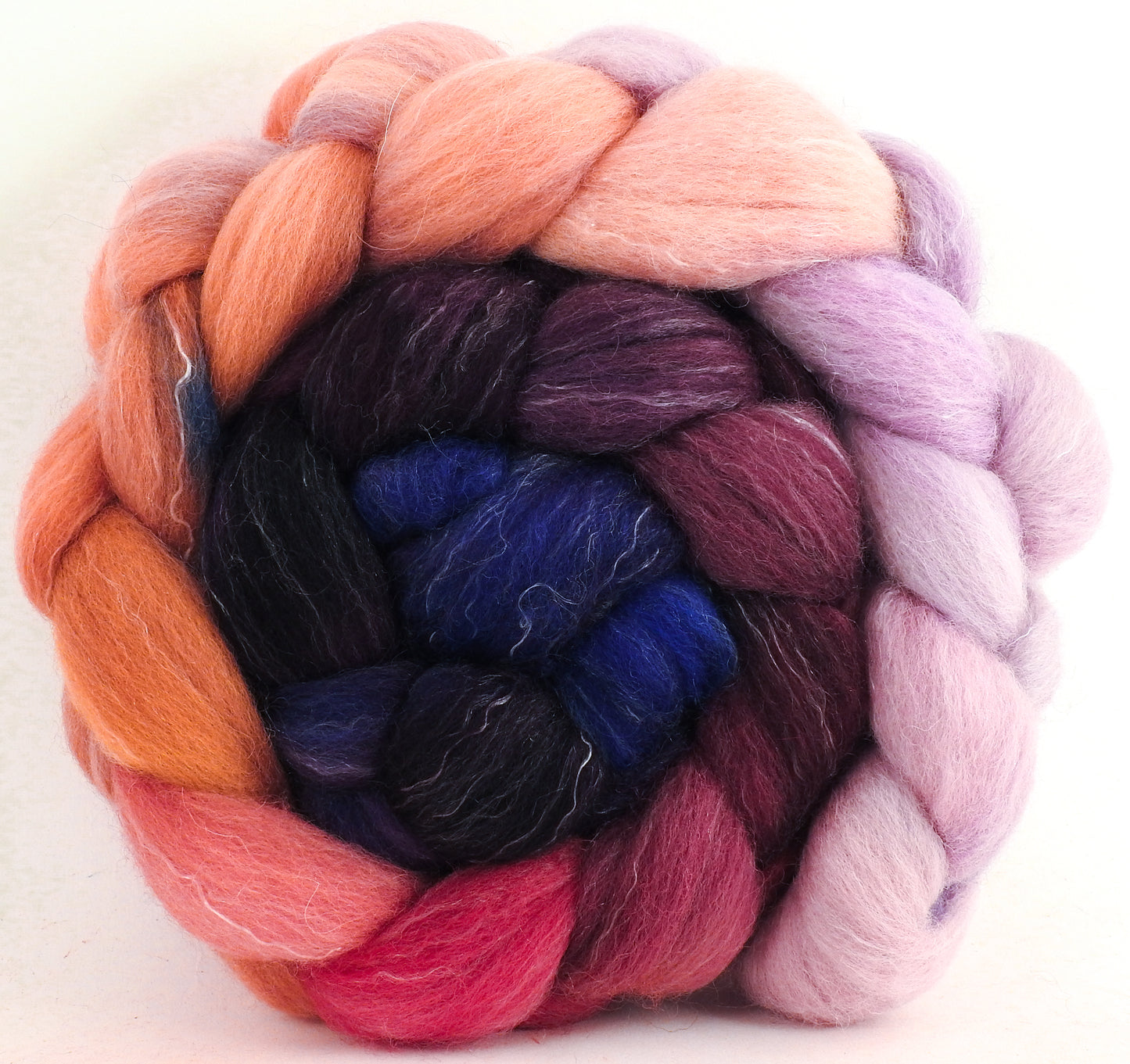 Sweet Peas (5.3 oz) - Batt in a Braid #50 - Cheviot /Falkland /Tencel (70/15/15)