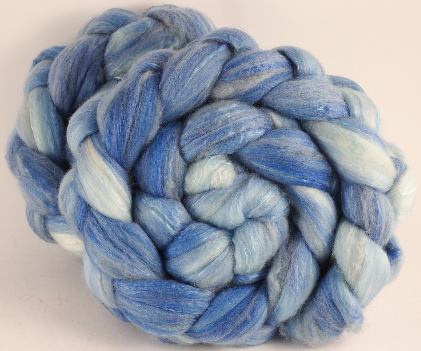 Batt in a Braid #5 - Nimbus - (5.1 oz.) Merino/ Camel/ silk/ faux cashmere/ firestar (25/25/25/12/12) - Inglenook Fibers