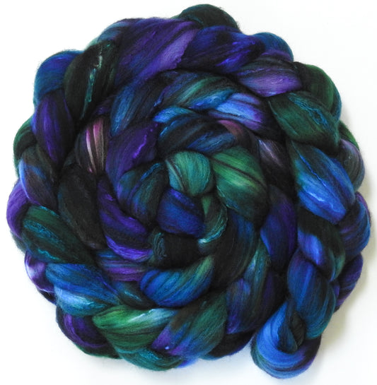 Shade (unrepeatable) (5.8 oz.)- Batt in a Braid #30- Charollais/ Rambouillet / Black tussah /Mulberry silk (40/40/10/10)