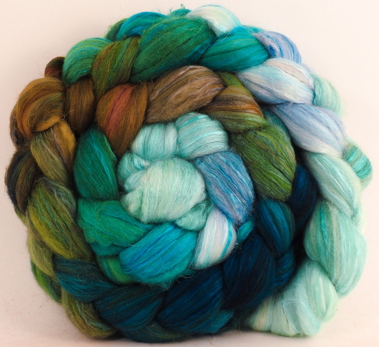Merpeople (5.2 oz) - Batt in a Braid #5 - Merino/ Camel/ silk/ faux cashmere/ firestar (25/25/25/12/12)