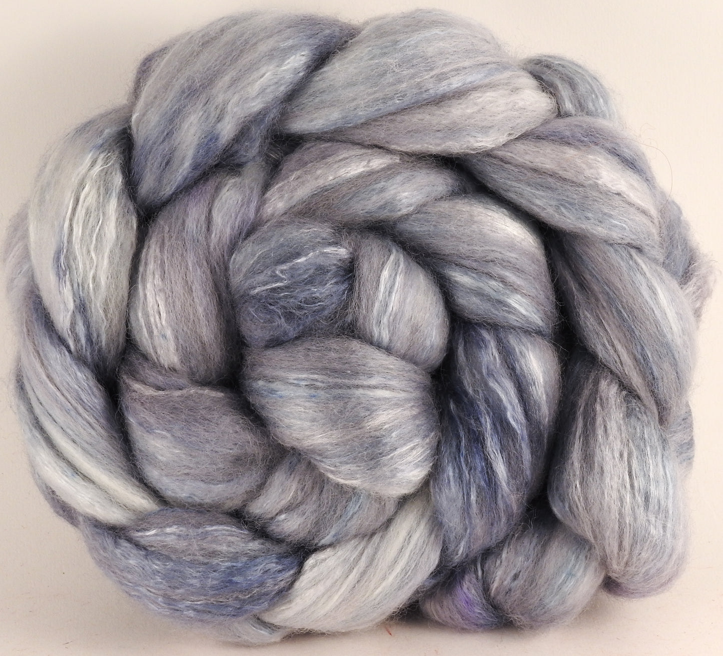 Batt in a Braid #45 - Mithril - Corriedale/Mulberry Silk/Rose Fiber (60/20/20) - Inglenook Fibers