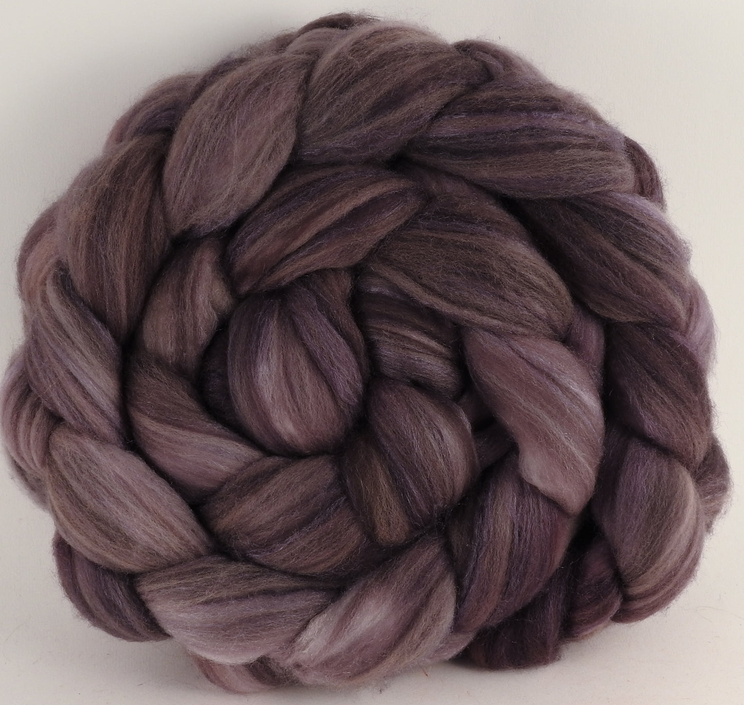 Batt in a Braid #35 - Squirrel (5.3 oz.) - Sw Merino (18.5 mic) /Merino (18.5 mic) / Tussah Silk (40/40/20) - Inglenook Fibers
