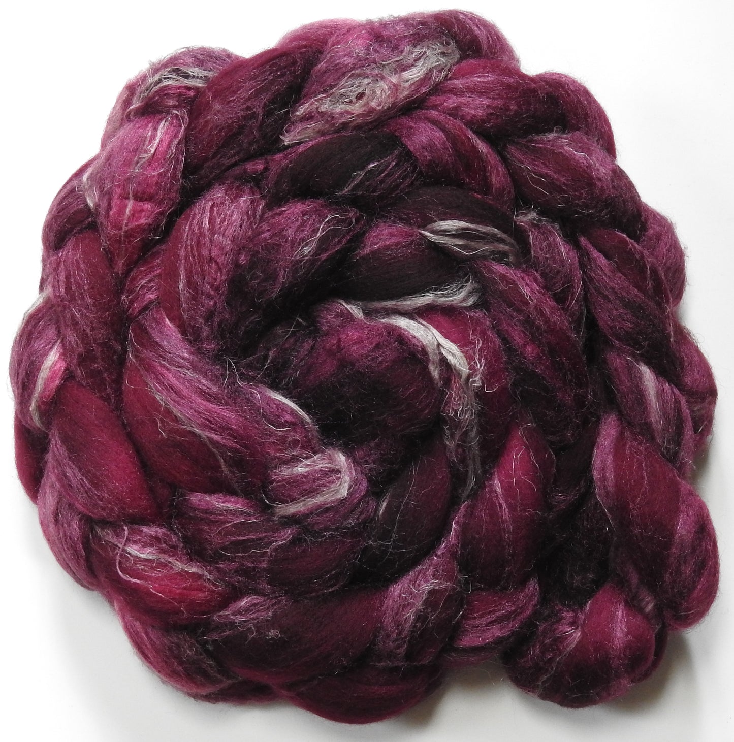 Black Cherry (5.5 oz) Merino/ Tussah Silk/ Natural Flax (50/25/25)