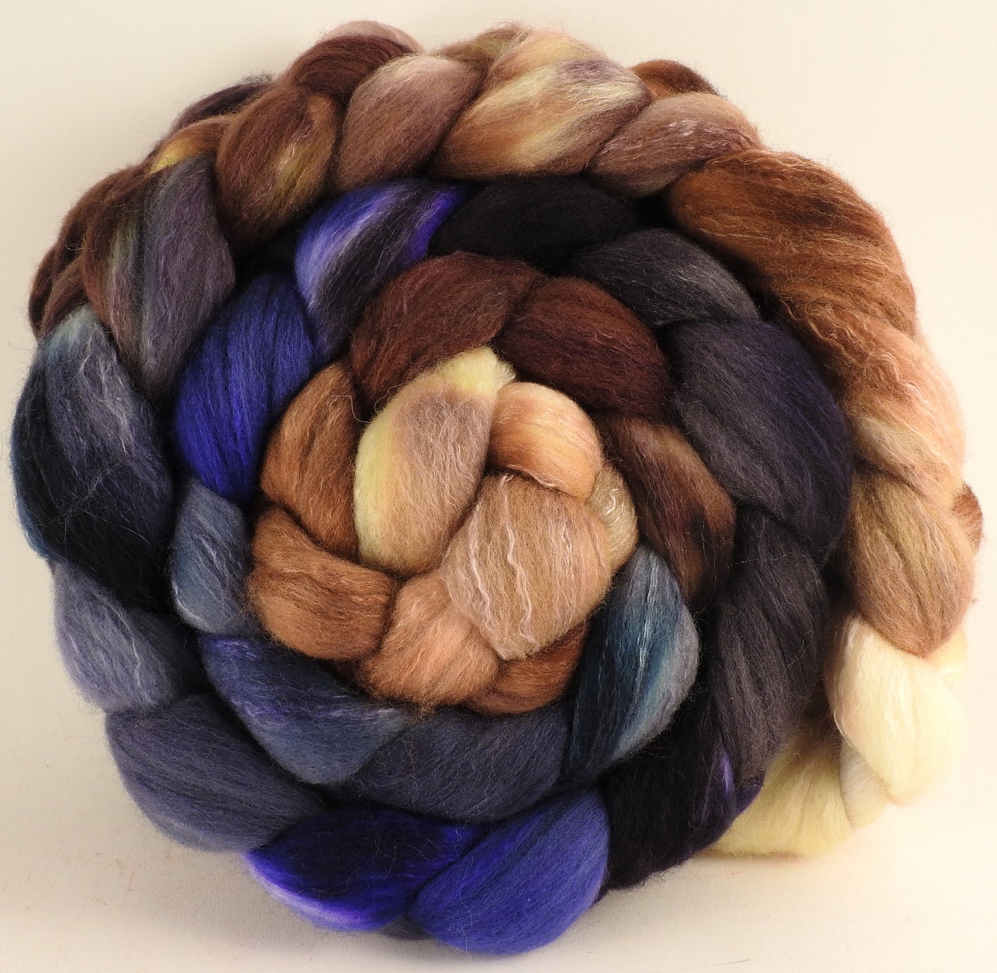Hand dyed top for spinning - Kestrel - (5.4 oz) Organic Polwarth / Tussah silk (80/20) - Inglenook Fibers
