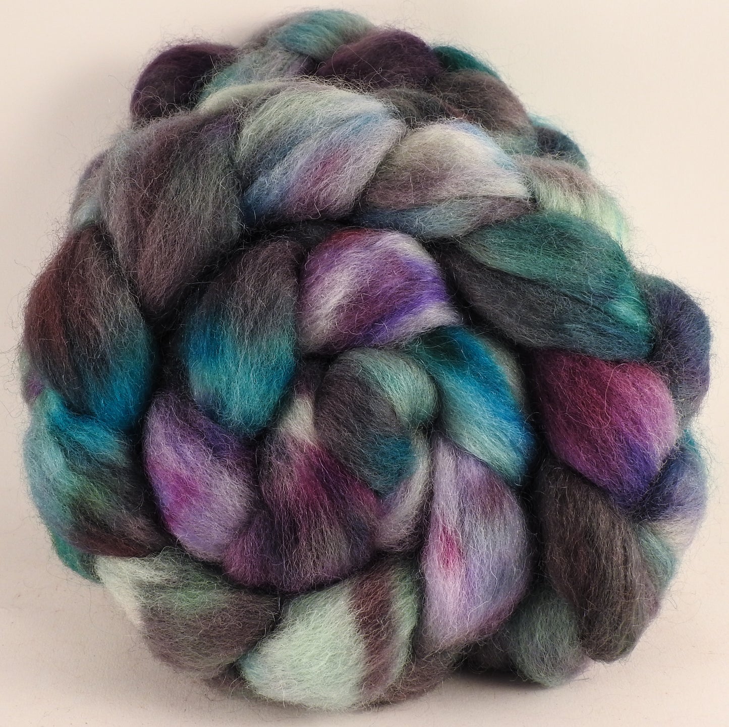 Batt in a Braid #43 - Blustry (5.3 oz.) - Dorset/Cheviot/Kid Mohair (60/20/20) - Inglenook Fibers