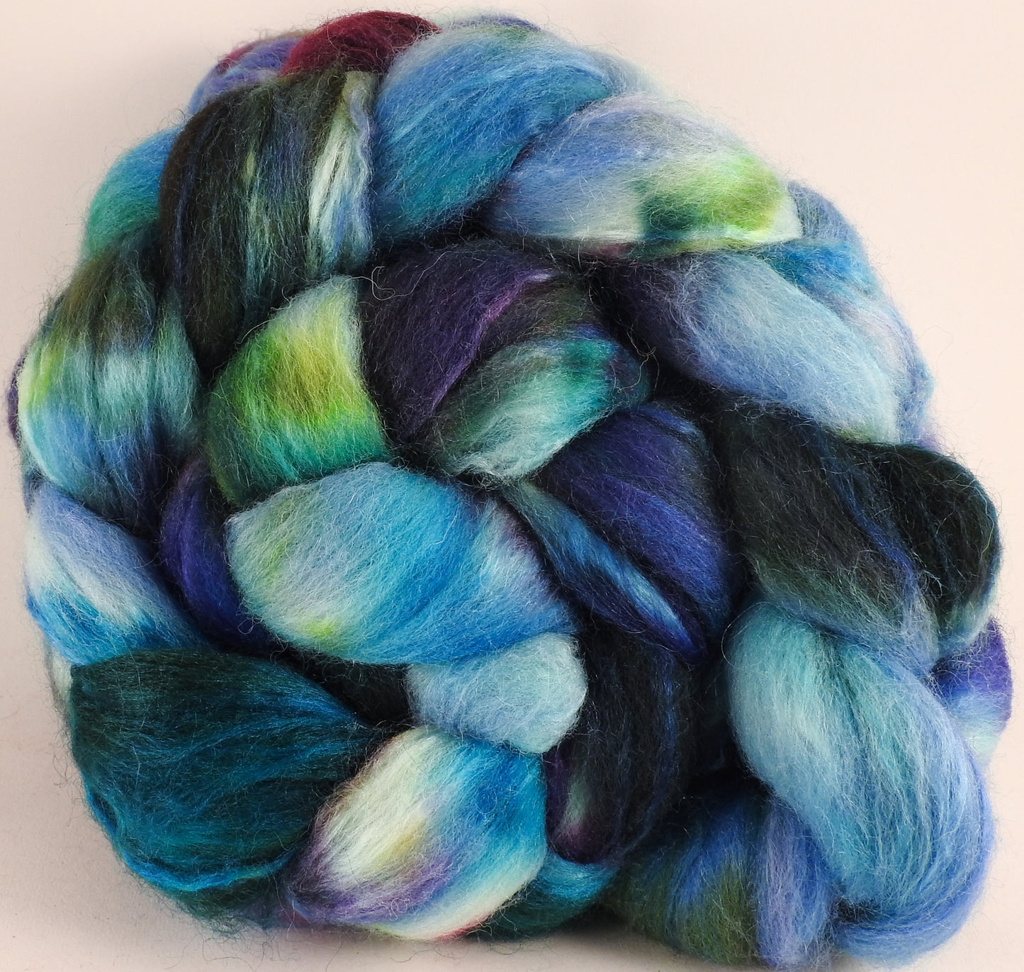 Batt in a Braid #44- Angelfish (5.4 oz) - Southdown/Tussah Silk/Kid Mohair (65/25/10) - Inglenook Fibers