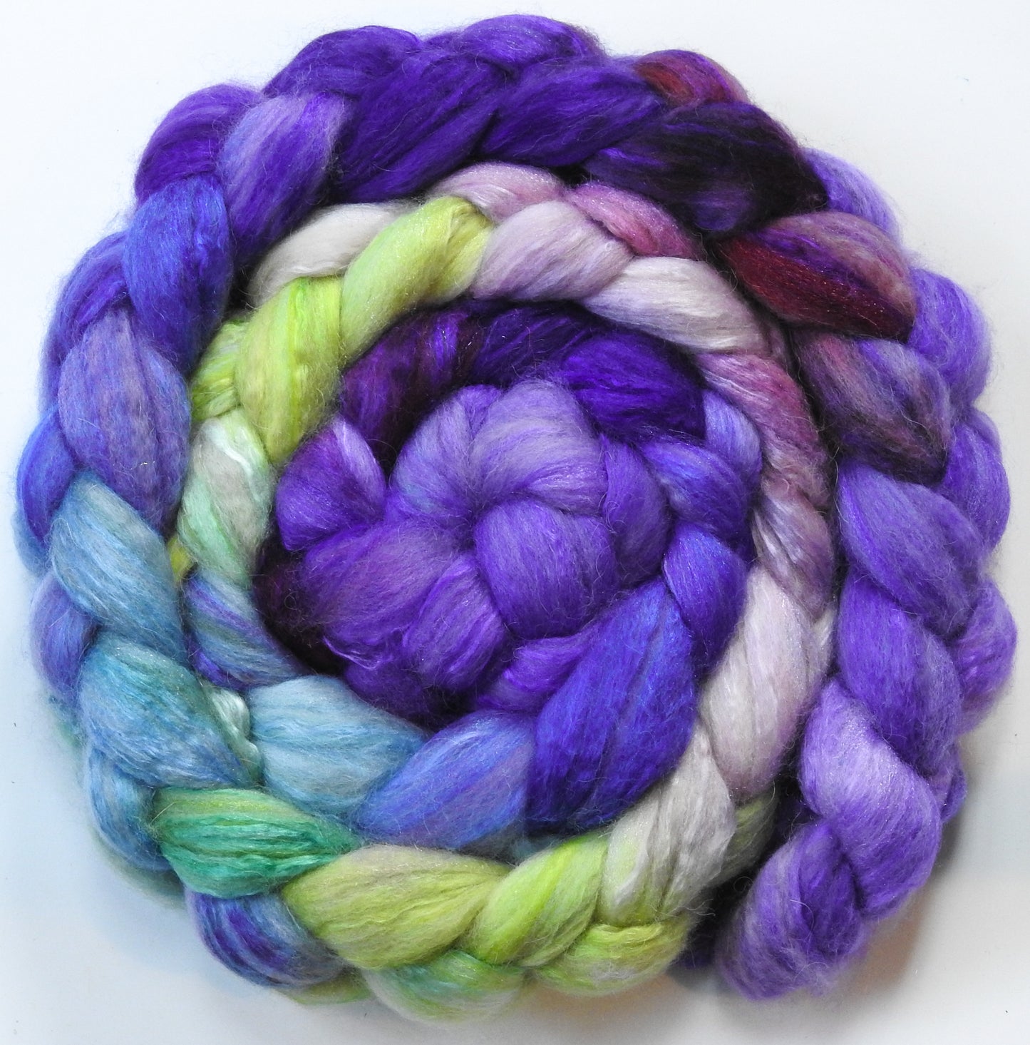 Fairy Wings (5.5 oz)- Batt in a Braid #5 - Merino/ Camel/ silk/ faux cashmere/ firestar (25/25/25/12/12)