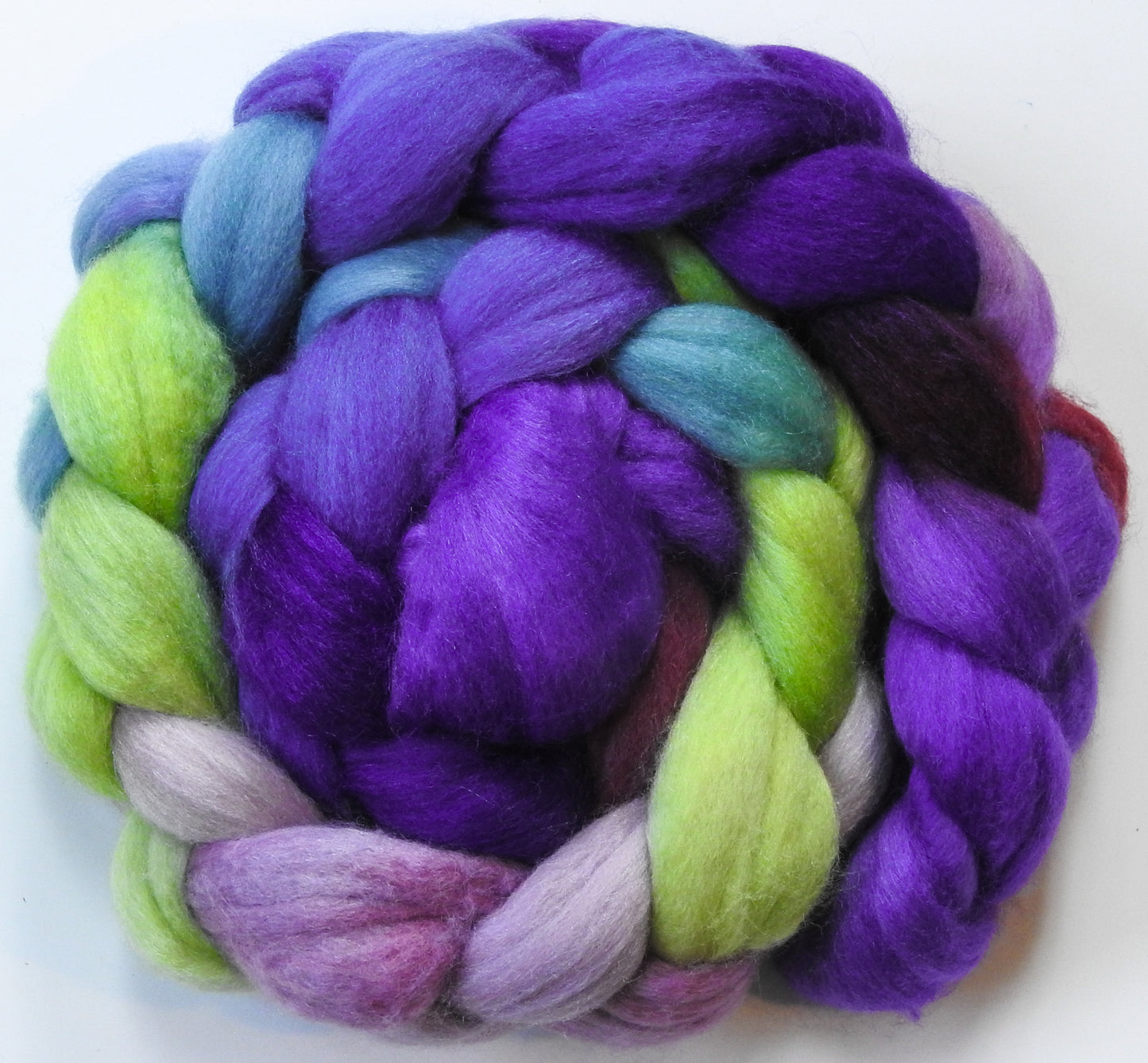 Fairy Wings (5.2 oz) Batt in a Braid #56- Superfine Merino/Tussah Silk/ Cashmere (60/25/15)