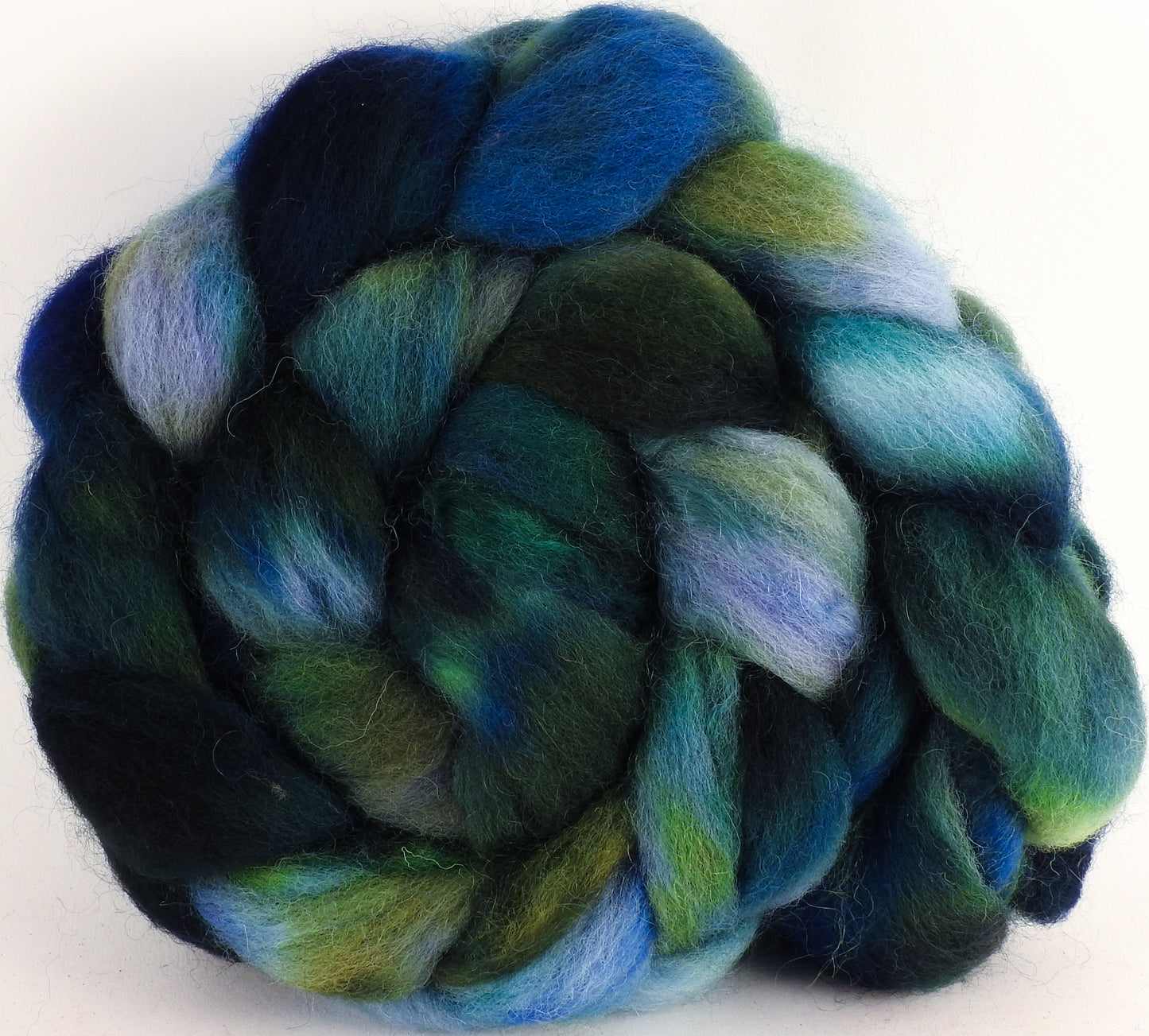 Batt in a Braid #43 - Sea-Green (5.3 oz.) - Dorset/Cheviot/Kid Mohair (60/20/20) - Inglenook Fibers