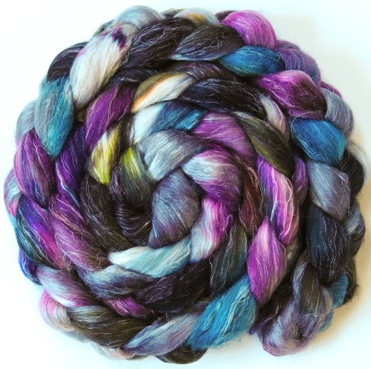 Retro (5.7 oz)- Batt in a Braid #3 - Polwarth/ Tussah Silk/ Flax (40/40/20)