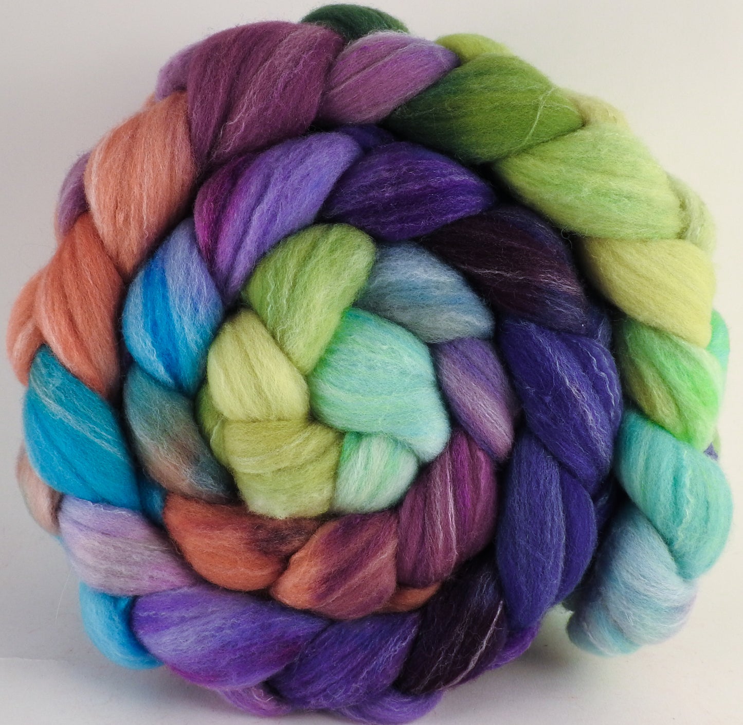 Hand dyed top for spinning - Sea Blooms - (5.5 oz.) Targhee/silk/ bamboo ( 80/10/10) - Inglenook Fibers