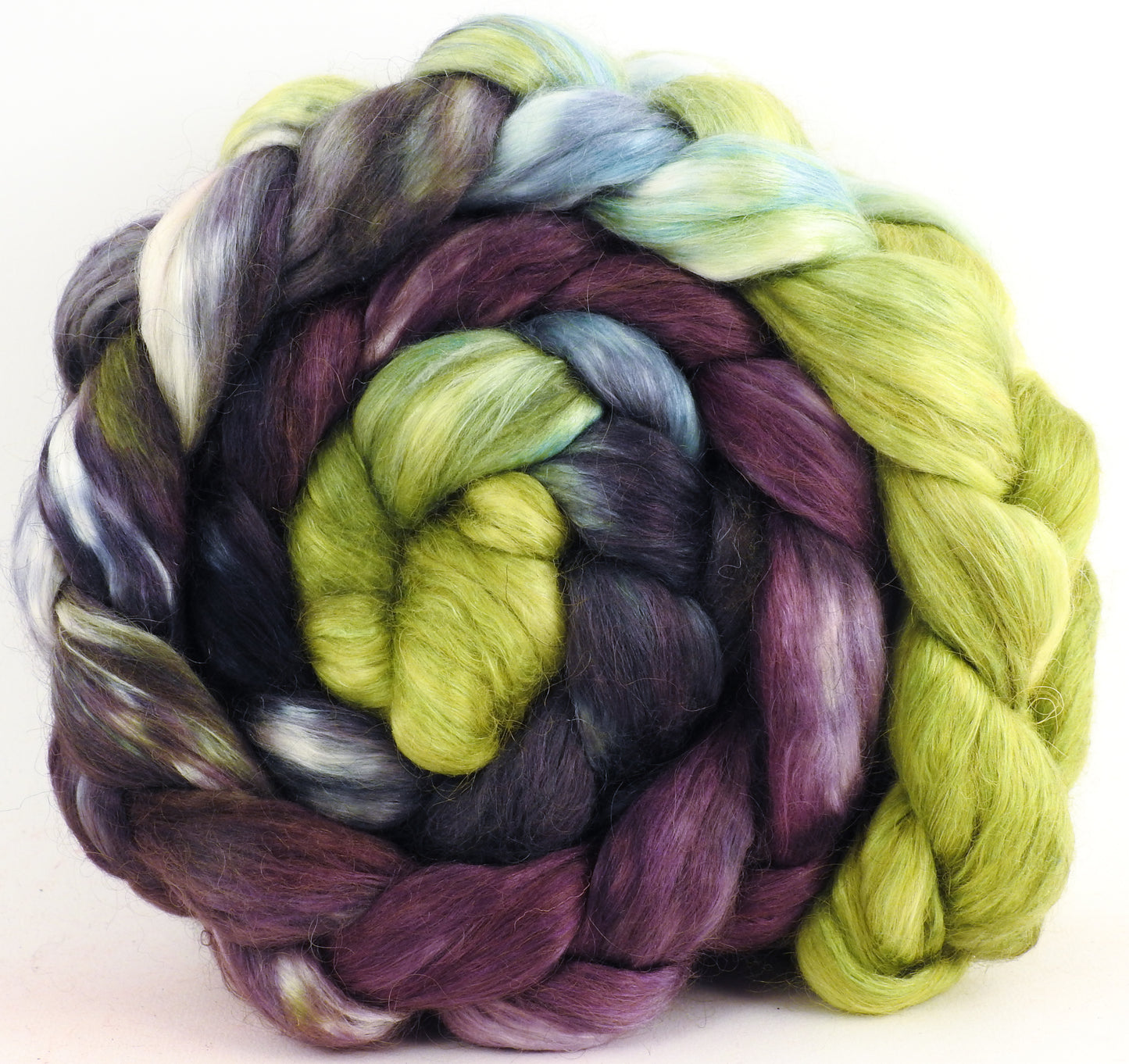 Symbiosis (6.3 oz)-Hand-dyed wensleydale/ mulberry silk roving (65/35)