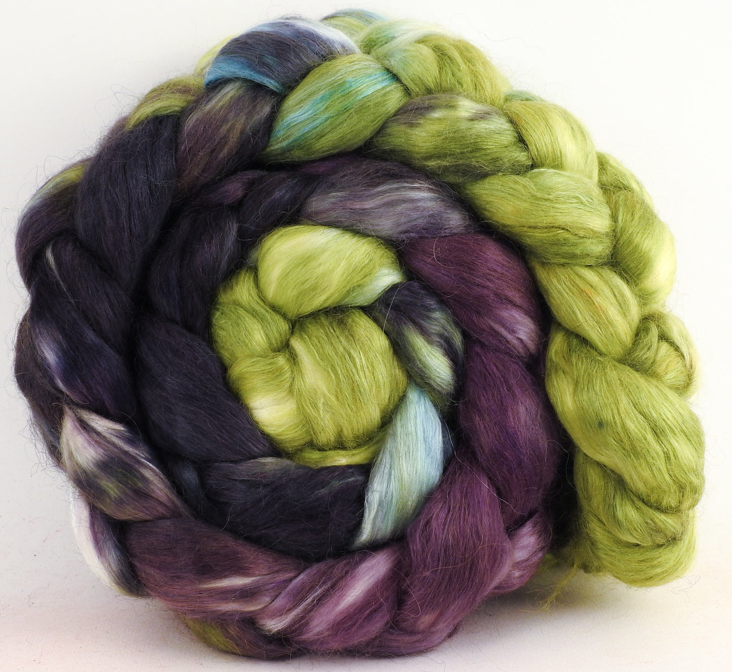 Symbiosis (6.3 oz)-Hand-dyed wensleydale/ mulberry silk roving (65/35)