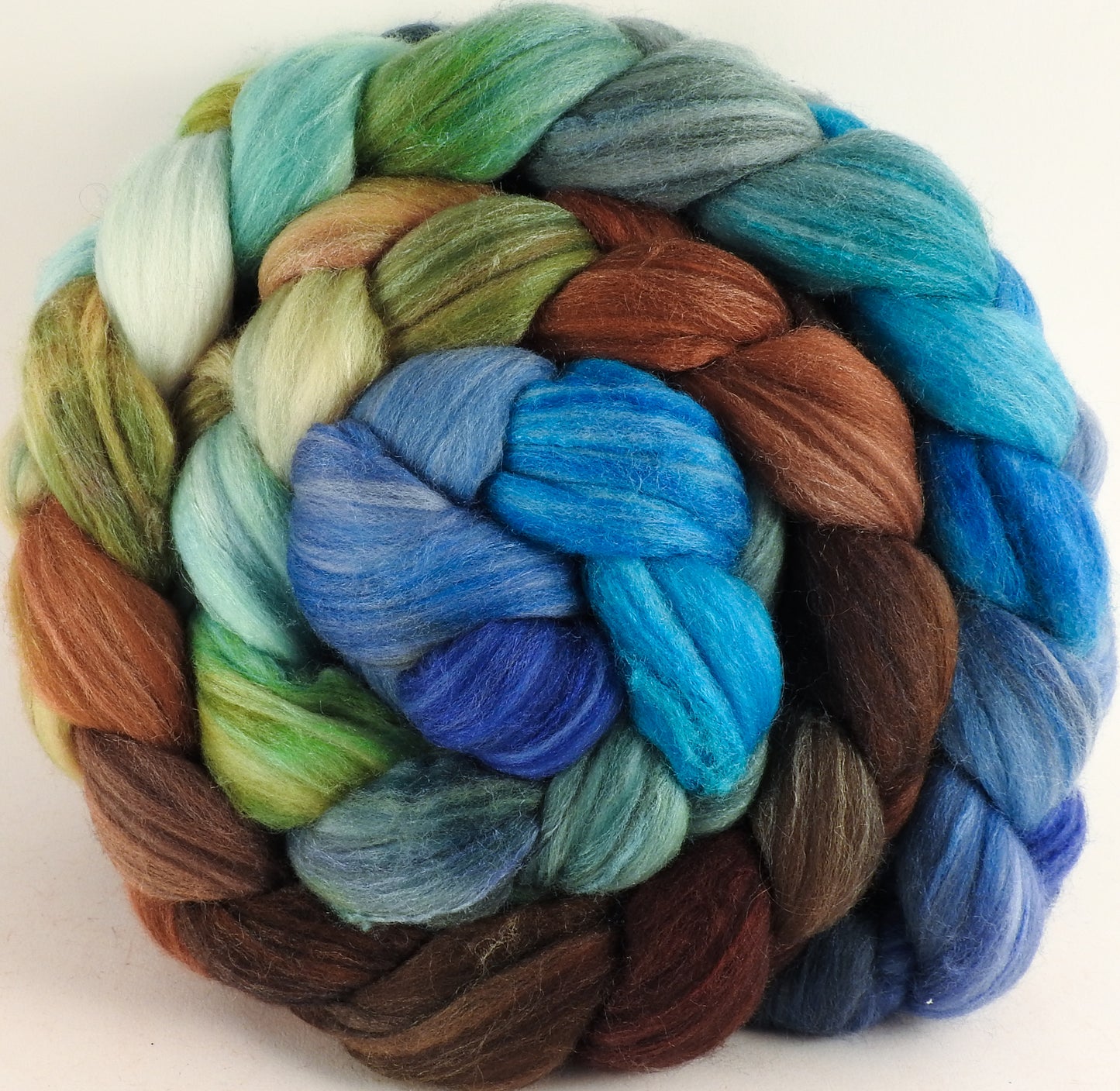 Batt in a Braid #35 - Barefoot (5.1 oz.) - Sw Merino (18.5 mic) /Merino (18.5 mic) / Tussah Silk (40/40/20) - Inglenook Fibers