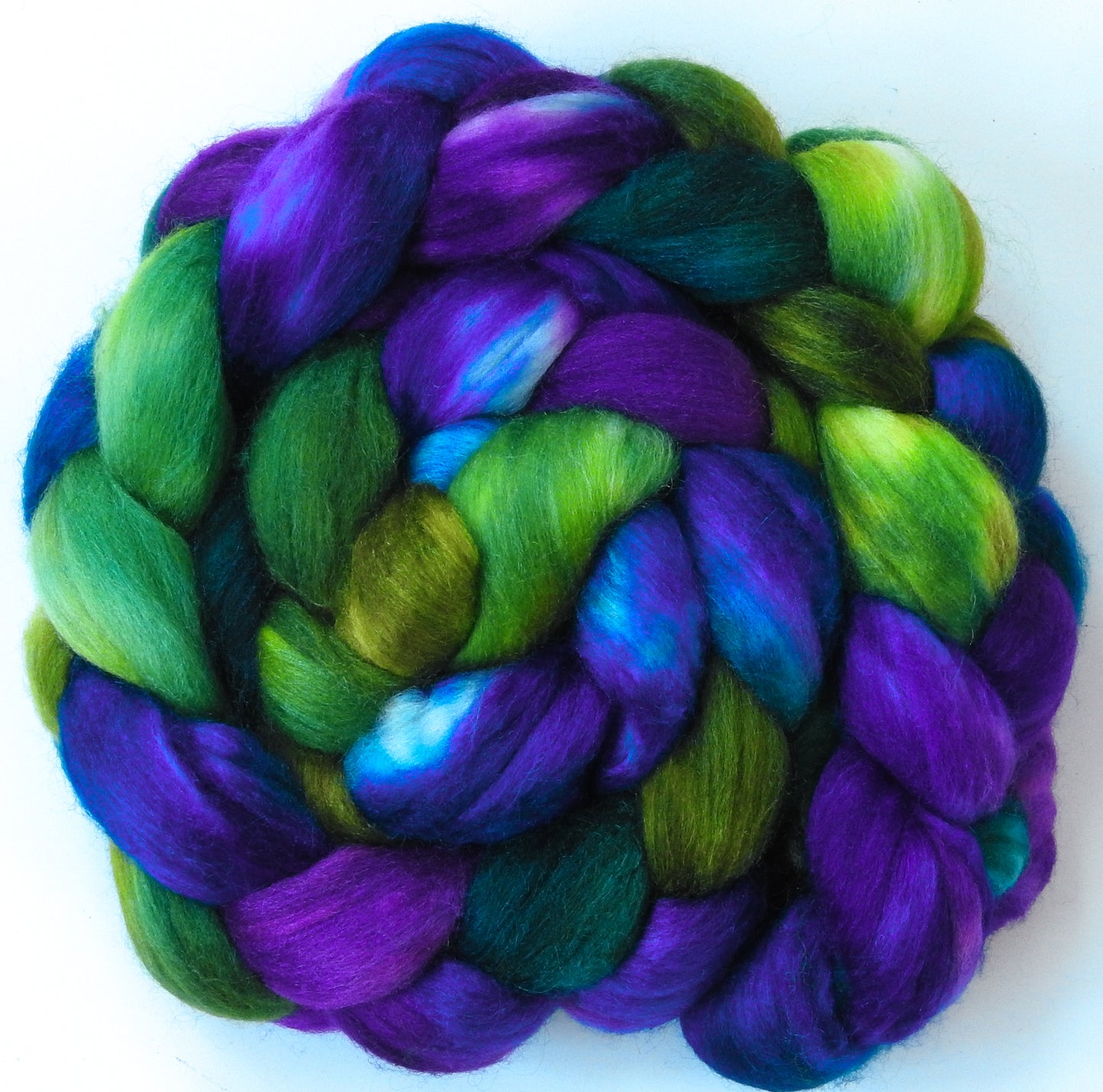 Dragonfly- Batt in a Braid #56- Superfine Merino/Tussah Silk/ Cashmere (60/25/15)