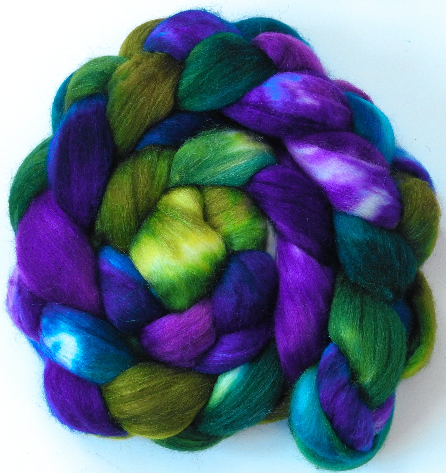 Dragonfly- Batt in a Braid #56- Superfine Merino/Tussah Silk/ Cashmere (60/25/15)