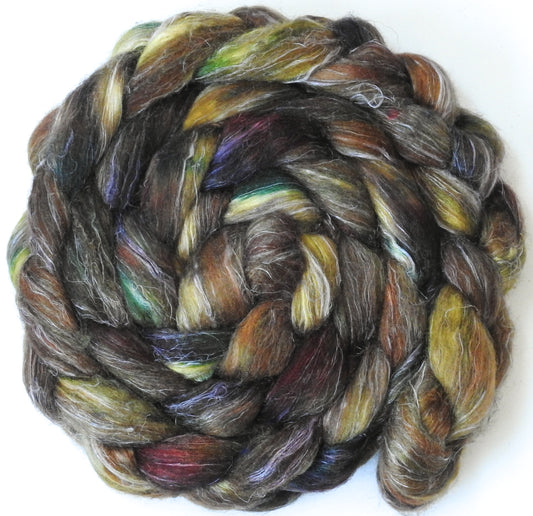 Chestnut (5.8 oz)- Batt in a Braid #3 - Polwarth/ Tussah Silk/ Flax (40/40/20)