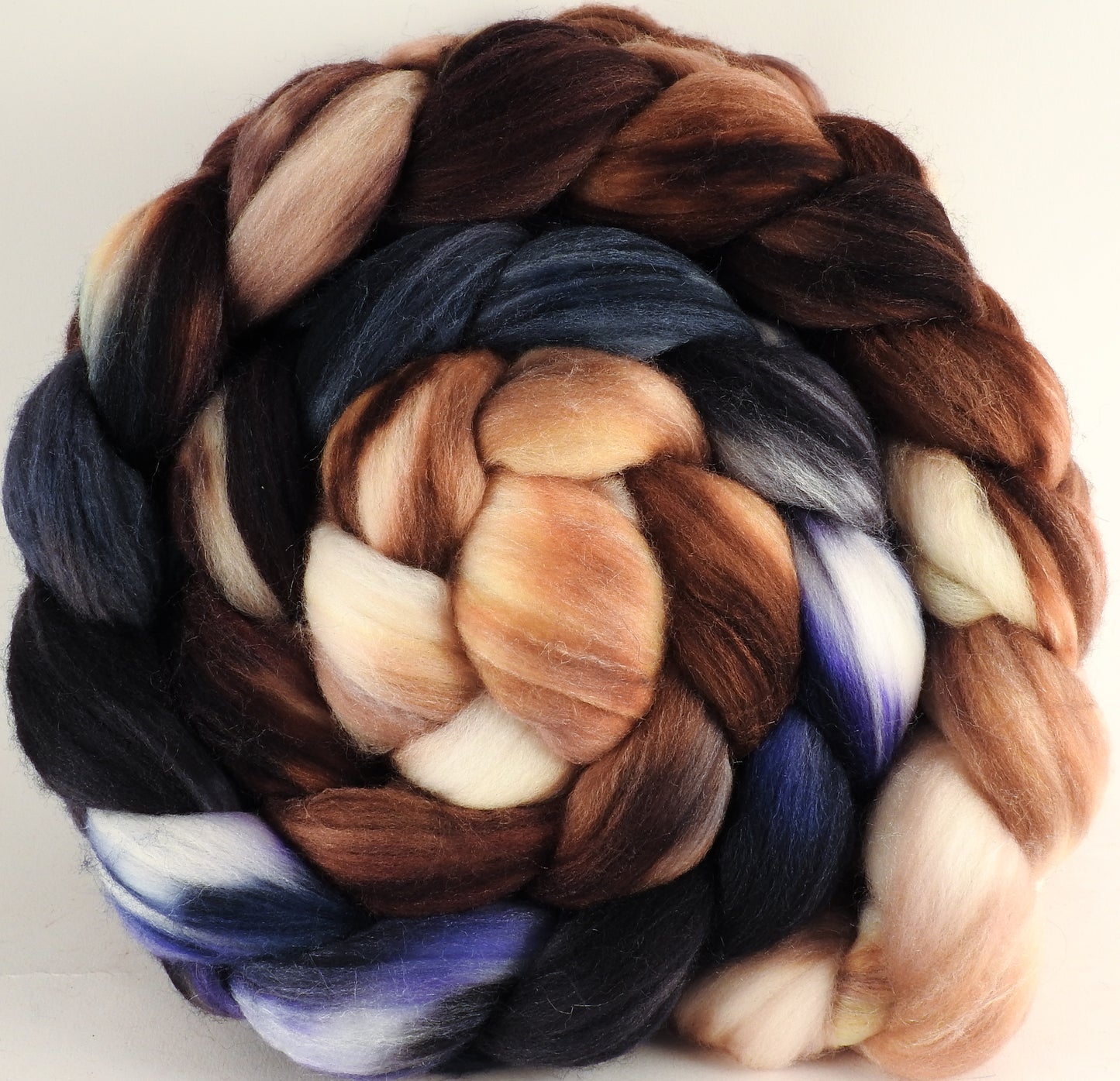 Batt in a Braid #35 -Kestrel (5.2 oz.) - Sw Merino (18.5 mic) /Merino (18.5 mic) / Tussah Silk (40/40/20) - Inglenook Fibers