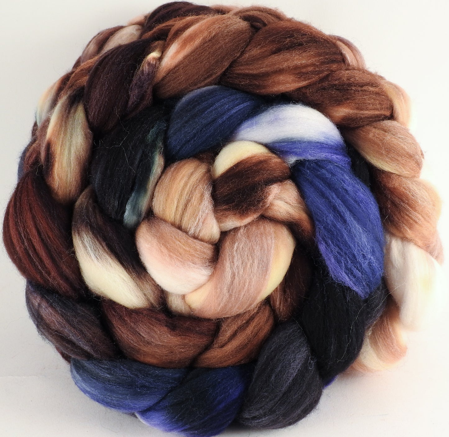 Batt in a Braid #35 -Kestrel (5.2 oz.) - Sw Merino (18.5 mic) /Merino (18.5 mic) / Tussah Silk (40/40/20) - Inglenook Fibers