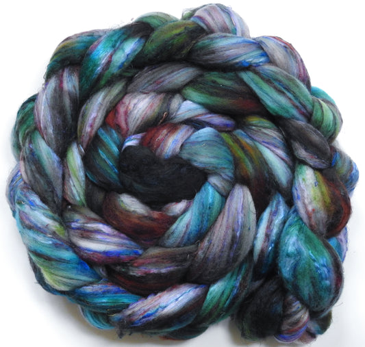 Memory Like a Goldfish (5.7 oz) - Batt in a Braid #39  - Falkland Merino/ Mulberry Silk / Sari Silk (50/25/25)