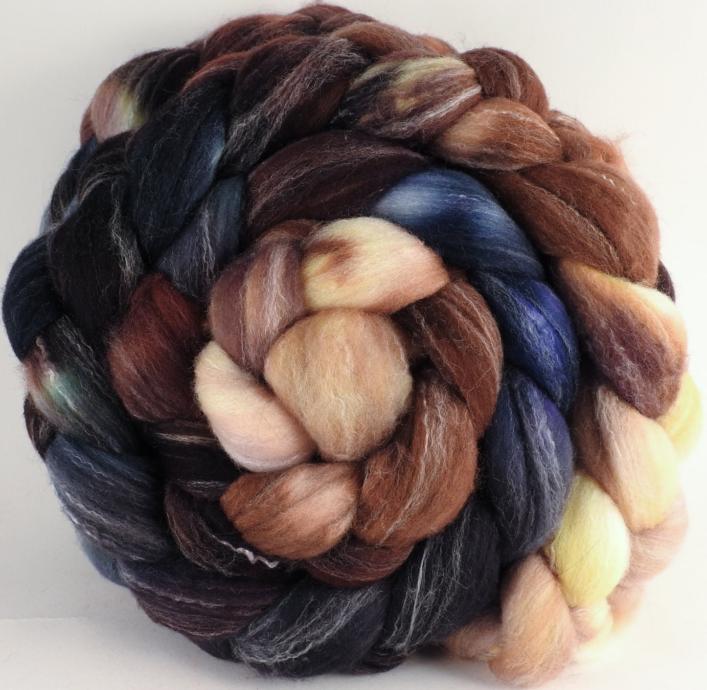 Hand dyed top for spinning - Kestrel - (5.5 oz.) Targhee/silk/ bamboo (80/10/10) - Inglenook Fibers