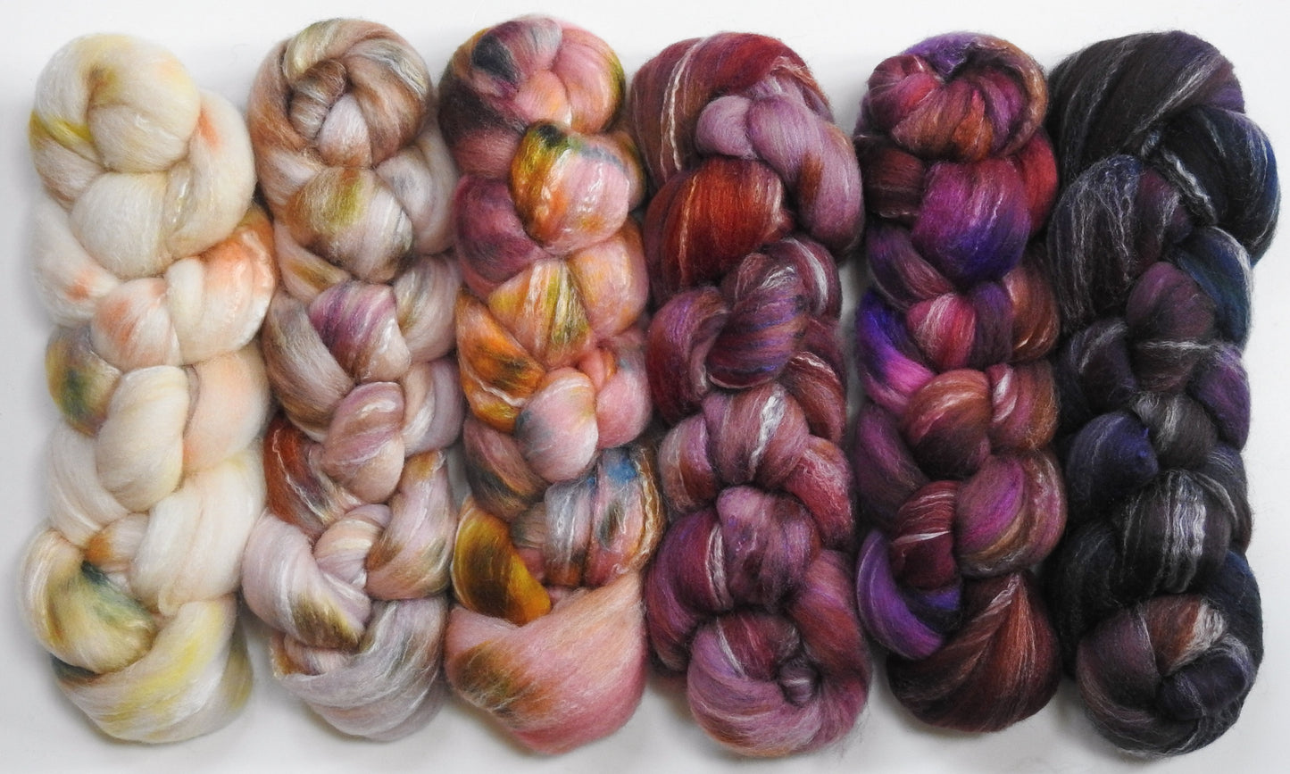 Let them Eat Cake -(8.6 oz) Gradient Braid Set - Targhee/ Bamboo / tussah silk (80/10/10)