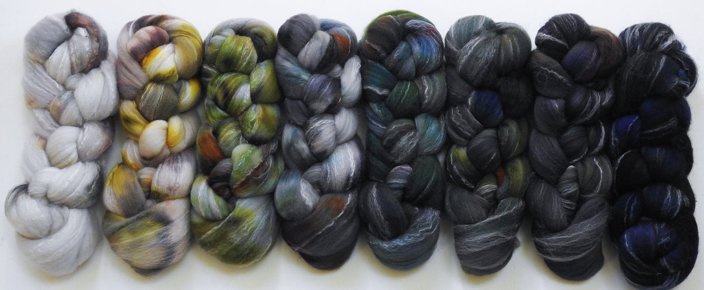 Windchill -Gradient Braid Set - Targhee/ Bamboo / tussah silk (80/10/10)