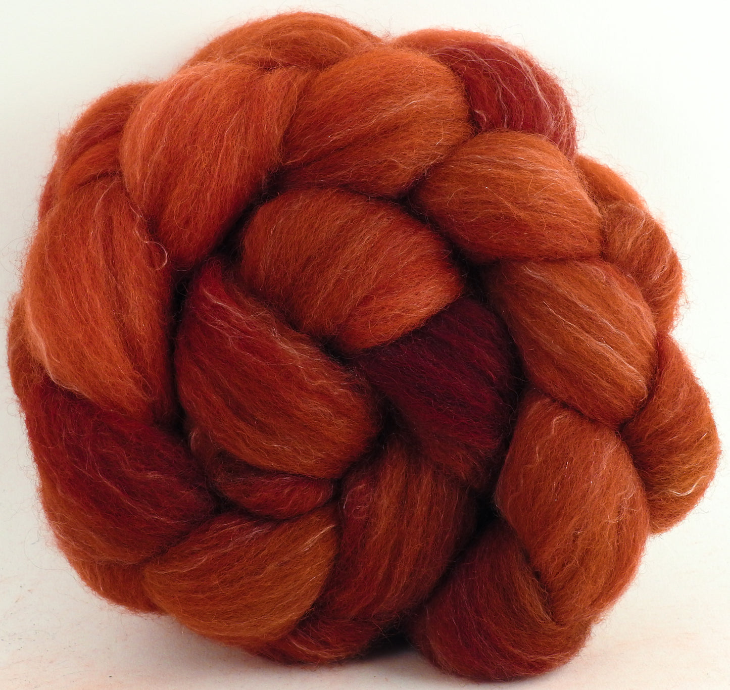 Volcano (4.5 oz) - Batt in a Braid #50 - Cheviot /Falkland /Tencel (70/15/15)