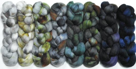 Windchill -Gradient Braid Set - Polwarth / tussah silk (85/15)