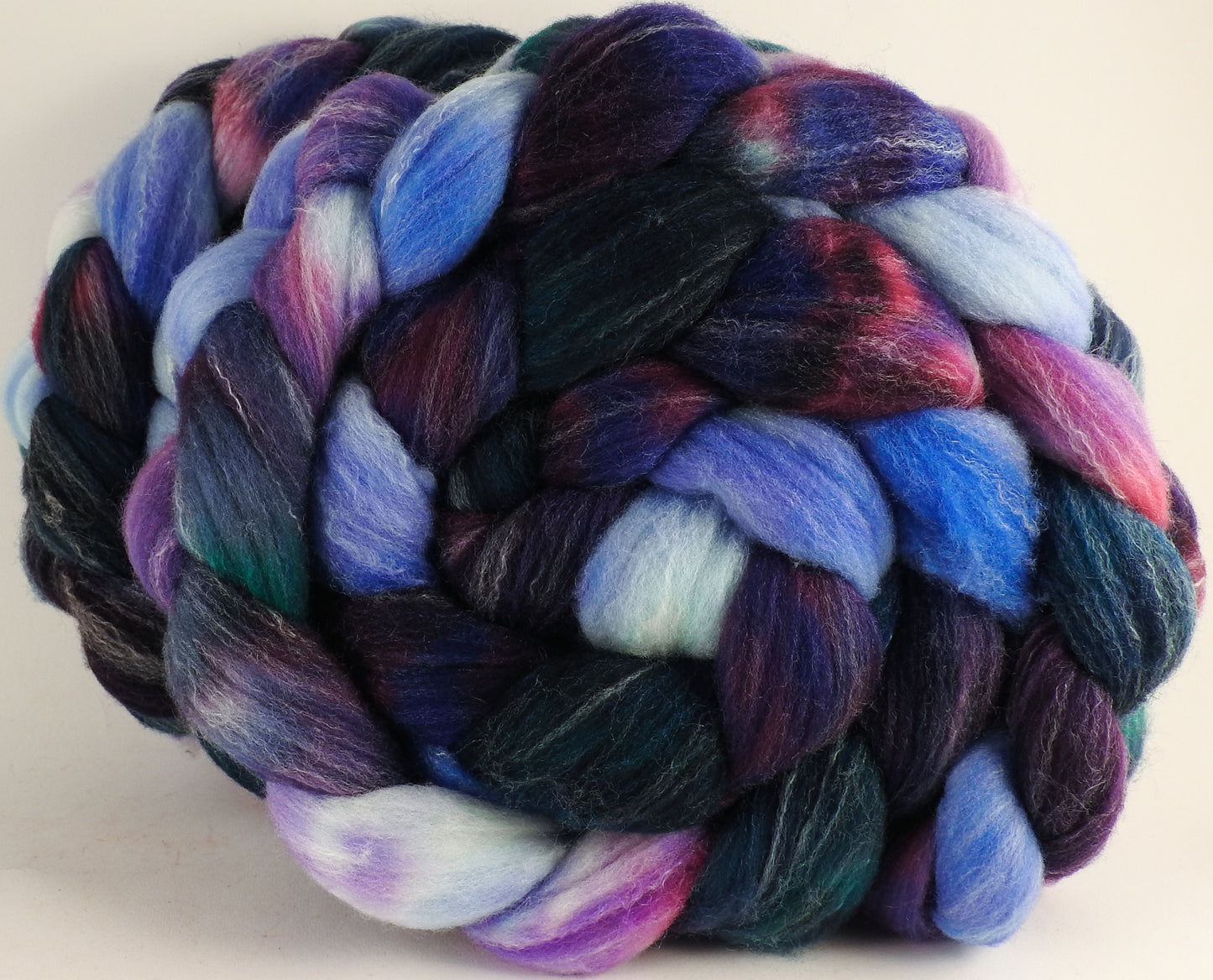 Hand dyed top for spinning - Hyacinths - Targhee/silk/ bamboo (80/10/10) - Inglenook Fibers