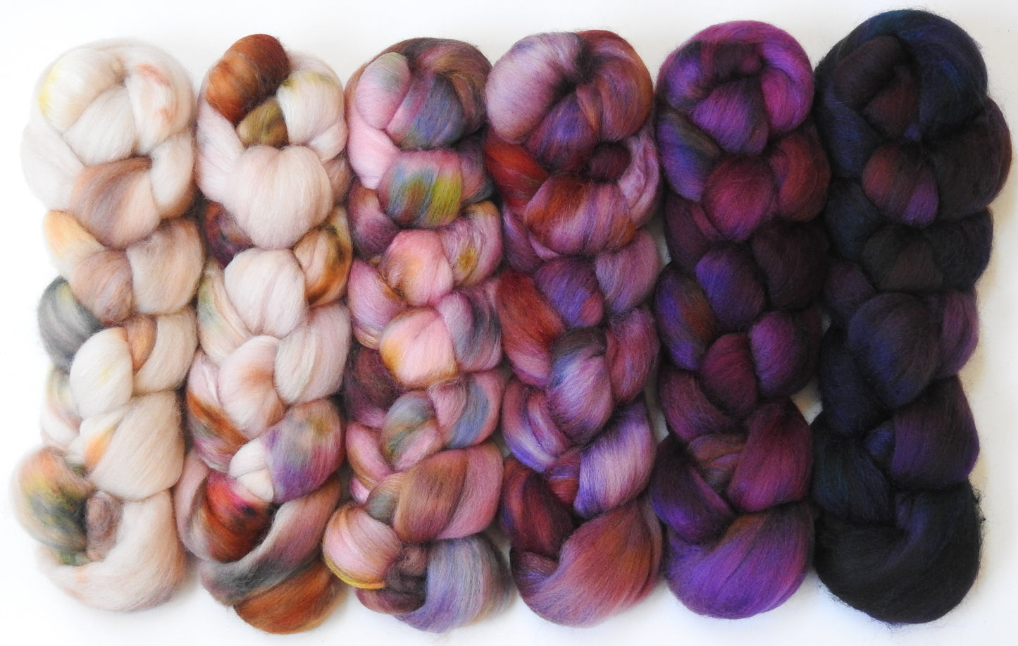 Let them Eat Cake -Gradient Braid Set - (8.6 oz.) Polwarth / tussah silk (85/15)