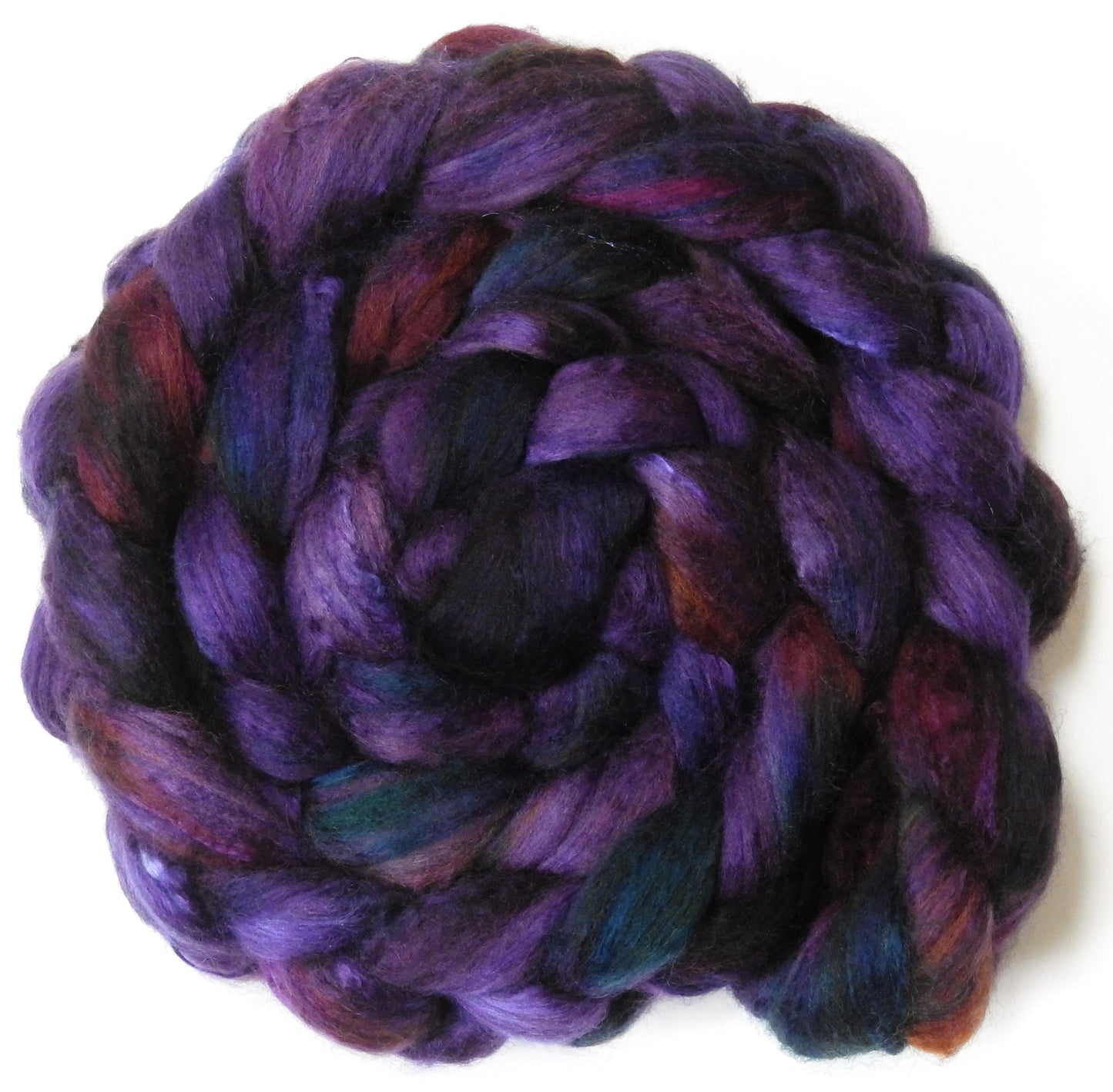 Sherlock (4.1 oz)- Batt in a Braid #54- Bleached YAK/Polwarth / Mulberry Silk (40/40/20)