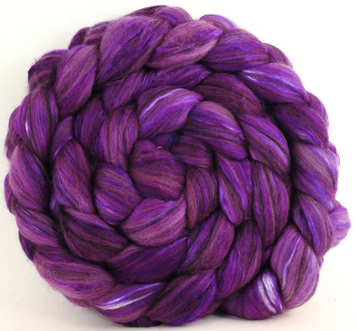 Byzantium (5.1 oz) - Batt in a Braid #9 - Superfine Merino/ Mulberry Silk / Black Alpaca (50/40/10)