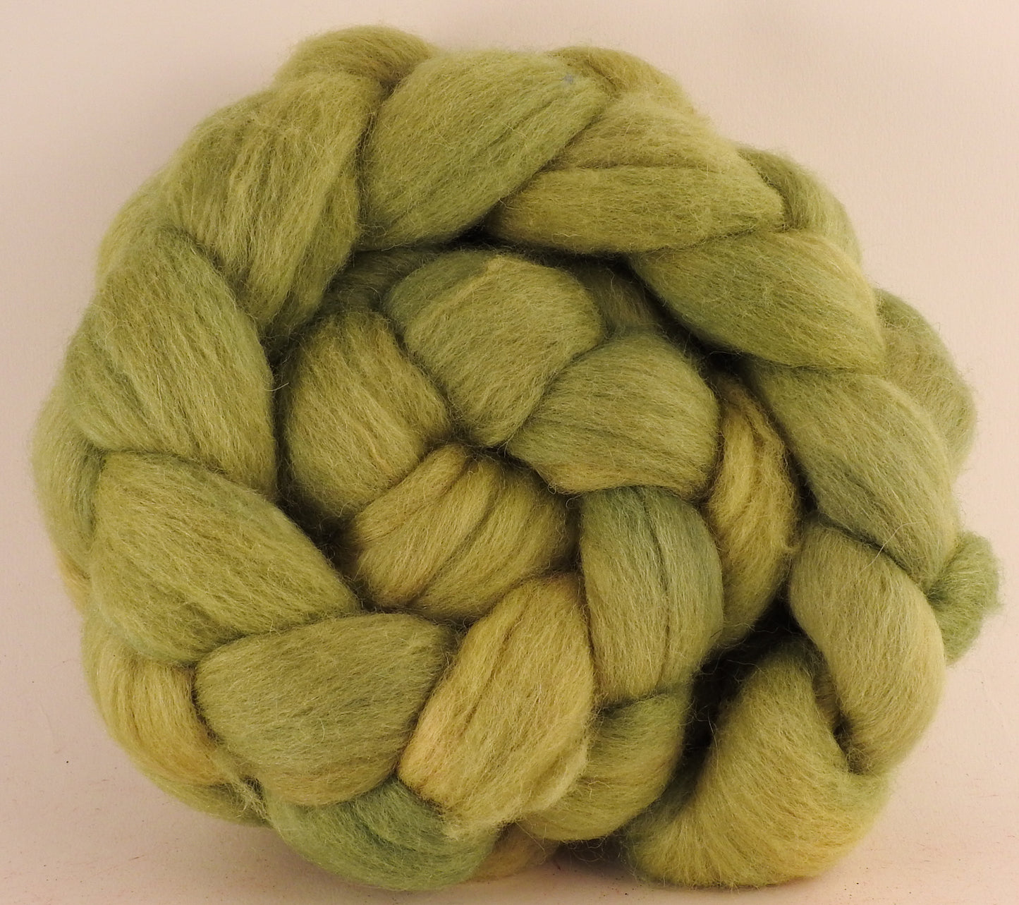 Batt in a Braid #44 - Himalayan Rhubarb and Saxon Blue - (5 oz) Southdown/Tussah Silk/Kid Mohair (65/25/10) - Inglenook Fibers