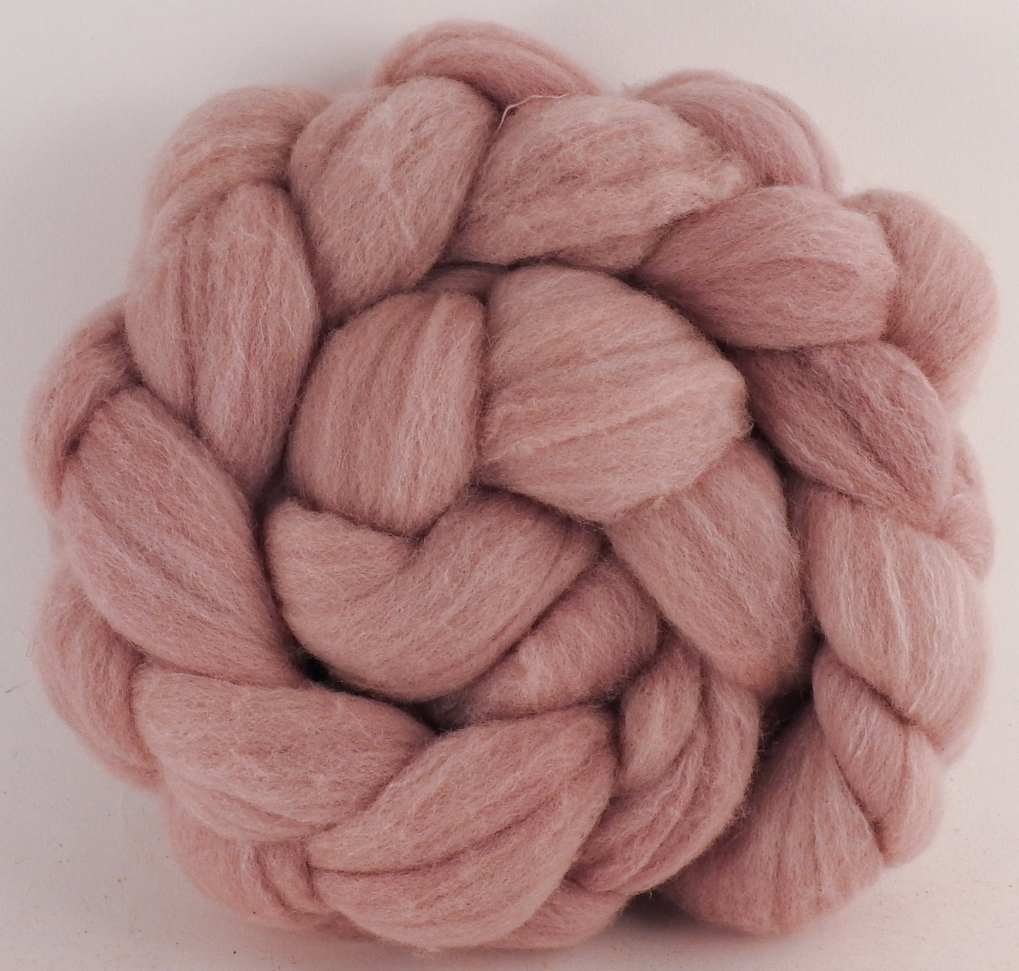 Hand dyed top for spinning -Lac/Madder - Targhee/silk/ bamboo ( 80/10/10)- 2.6 oz. - Inglenook Fibers