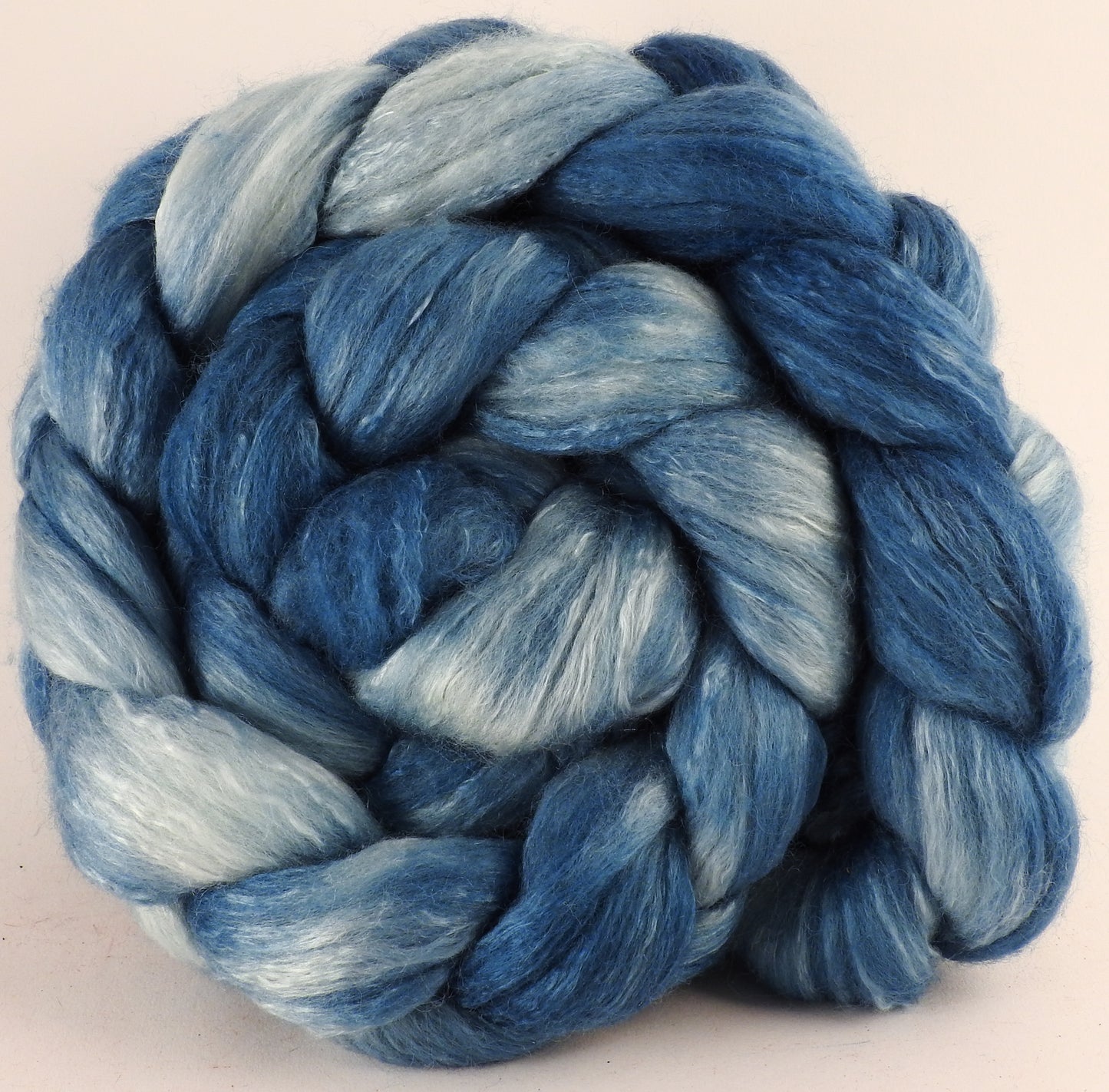 Batt in a Braid #45 - Indigo (5.6 oz.) - Corriedale/Mulberry Silk/Rose Fiber (60/20/20) - Inglenook Fibers
