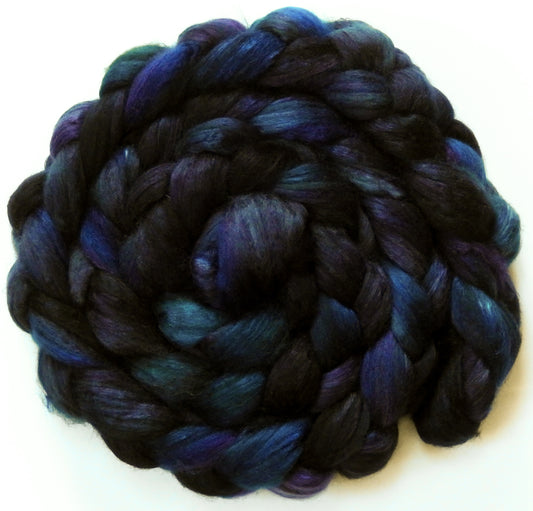 Raven - Batt in a Braid #54- Bleached YAK/Polwarth / Mulberry Silk (40/40/20)