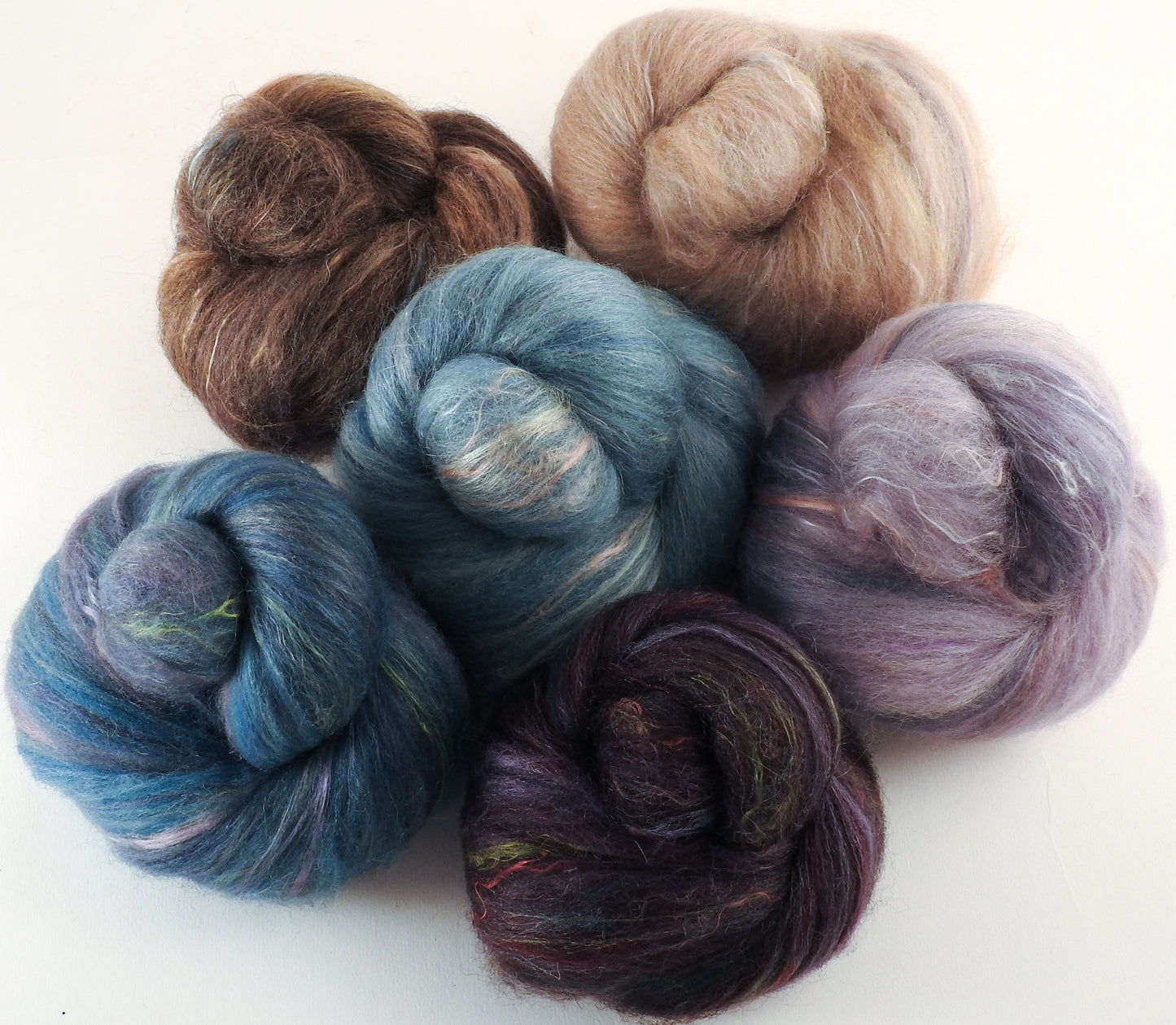 Natural Dyed Fiber Batts - House Sparrows - 80% wool, 20% silk - Inglenook Fibers