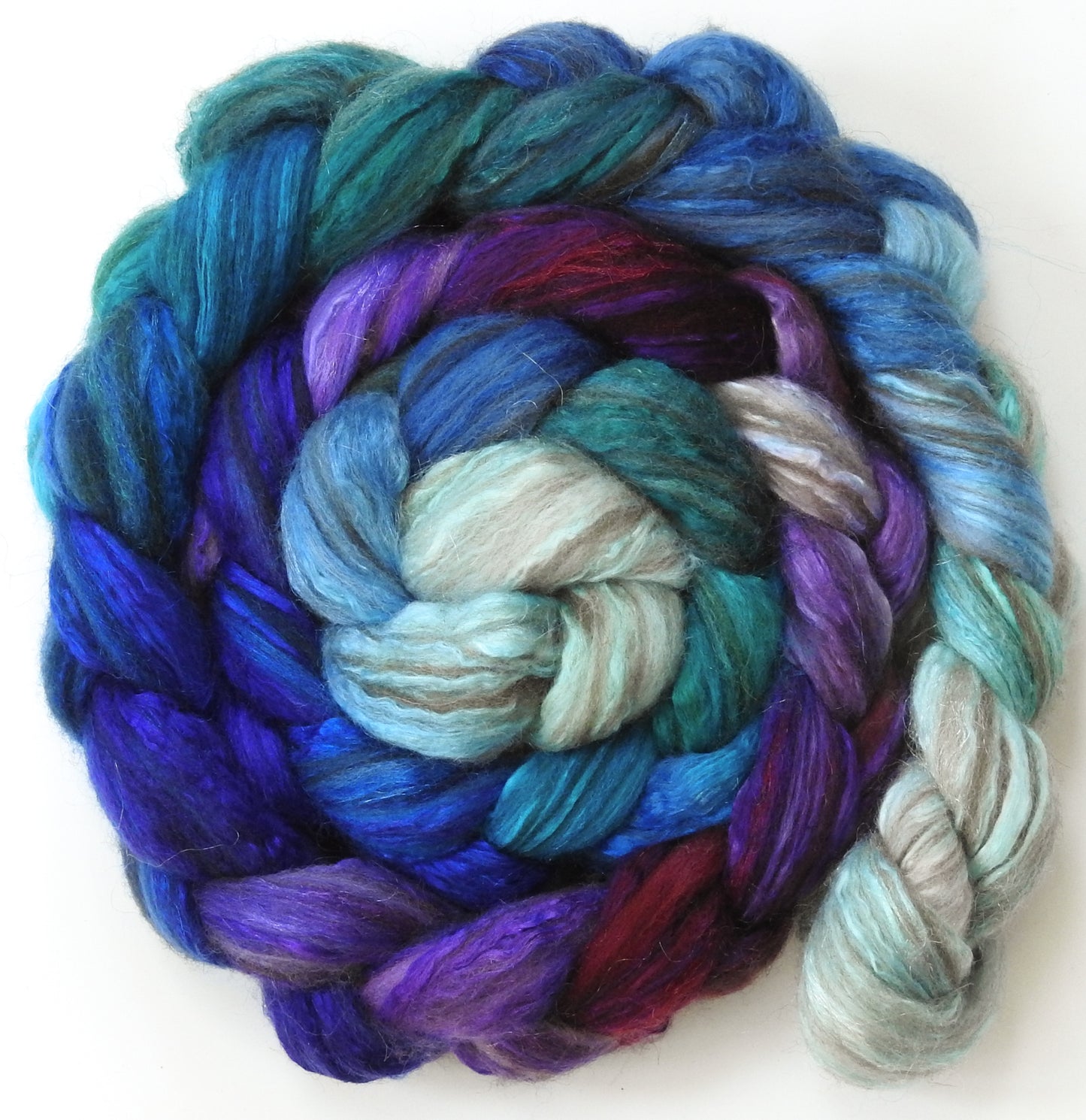 Dawn Treader - Batt in a Braid #7- (5.5 oz) - Polwarth/ Manx / Mulberry silk/ Firestar (30/30/30/10)
