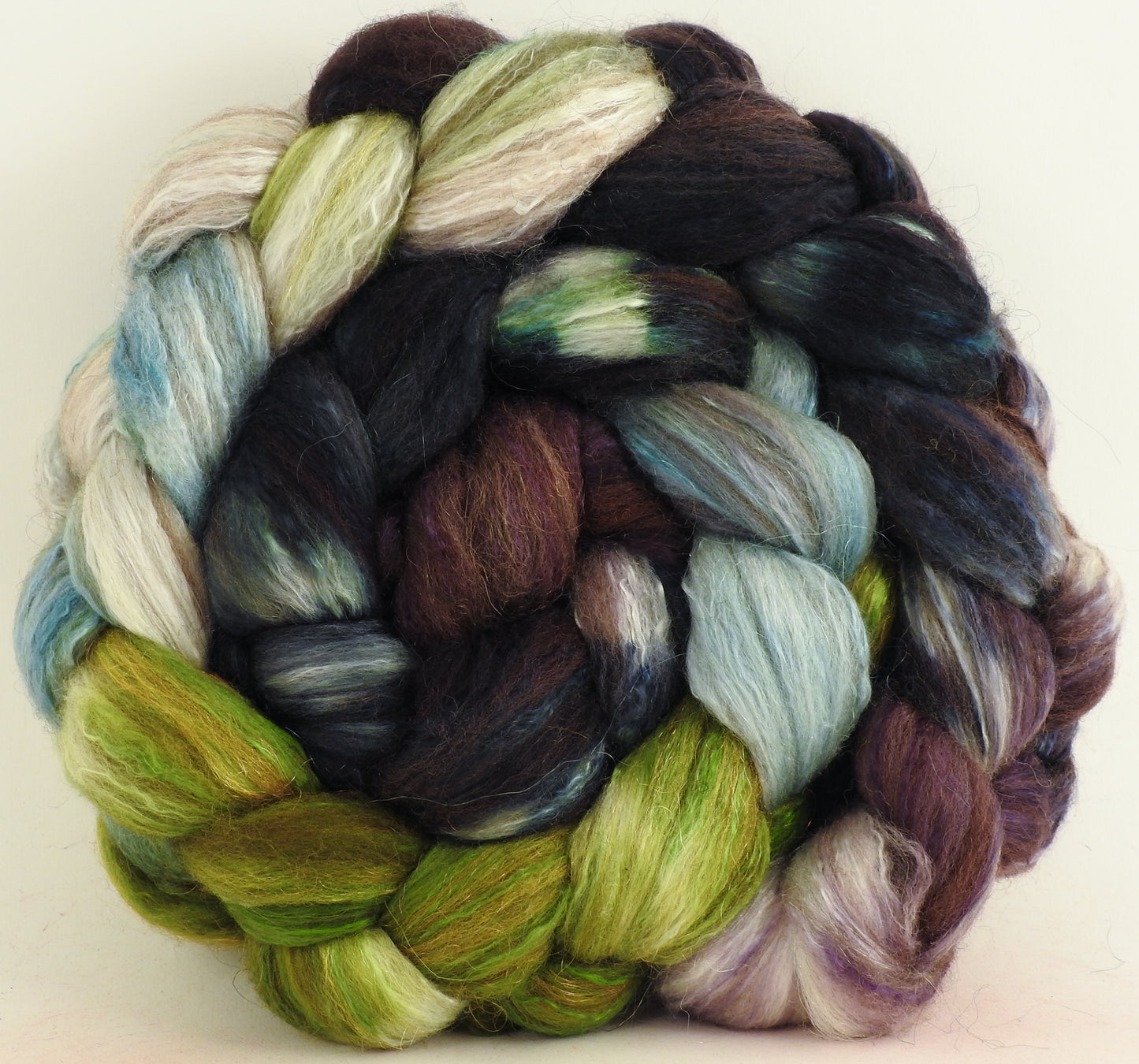 Symbiosis - Batt in a Braid #7 - Polwarth/ Manx / Mulberry silk/ Firestar (30/30/30/10)