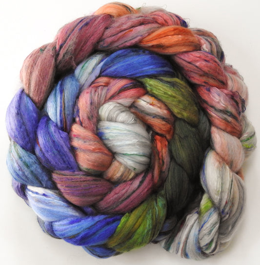 Cair Paravel (5.5 oz) - Batt in a Braid #39ish - Falkland Merino/ Mulberry Silk / Sari Silk (60/25/15)