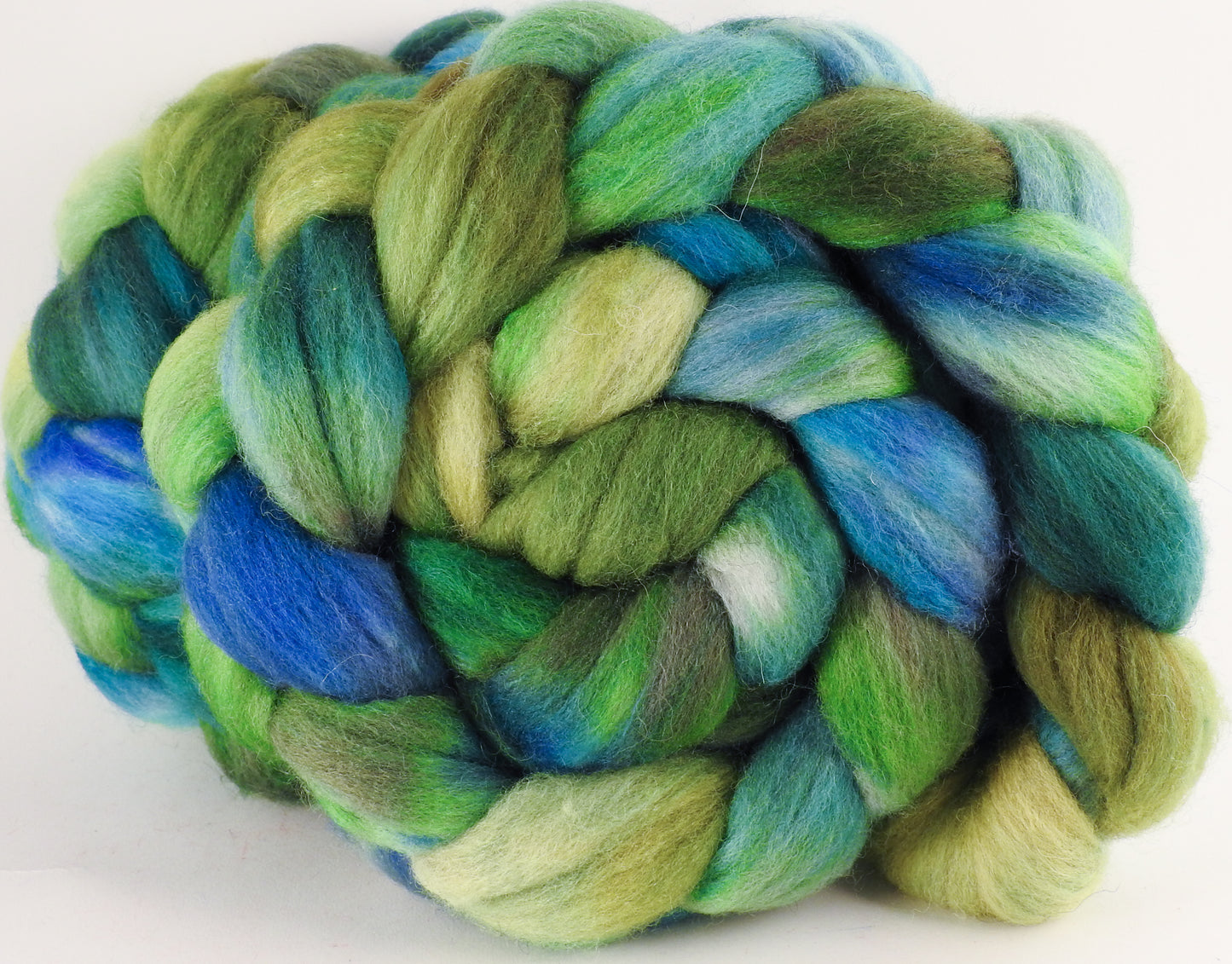 Batt in a Braid #27 - Crocodile Tears -( 5.2 oz. ) Lt. Grey Shetland/ Falkland Merino / tussah silk (50/25/25) - Inglenook Fibers