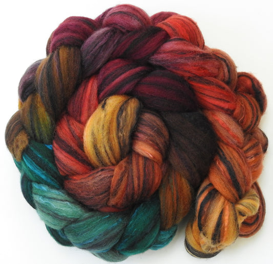 Smaug (5.4 oz.)- Batt in a Braid #30- Charollais/ Rambouillet / Black tussah /Mulberry silk (40/40/10/10)