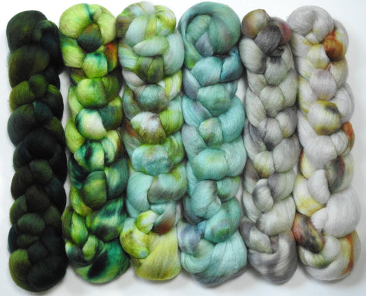 Snowdrop -(8 oz.) Gradient Braid Set-Lt. Silver Haunui / Mulberry Silk (75/25) 23.6 mic.