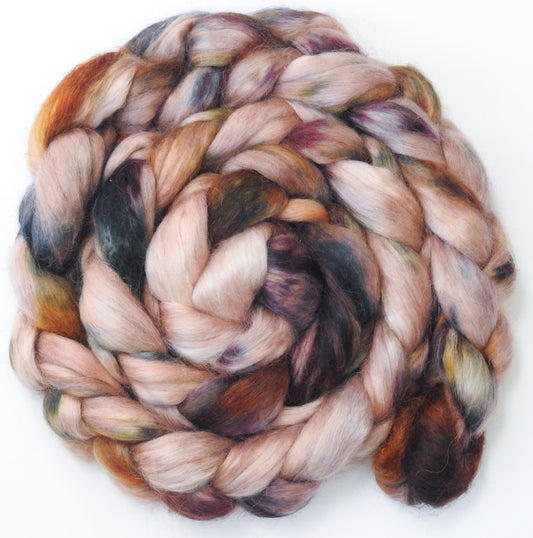 Biscotti (5.5 oz) - Batt in a Braid #52- Wensleydale/ Mulberry silk/ Polwarth (60/25/15)