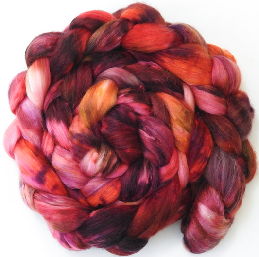 Heartbeat (5.4 oz) - Batt in a Braid #5 - Merino/ Camel/ silk/ faux cashmere/ firestar (25/25/25/12/12)